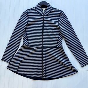 Soft Surroundings Navy and Gray Trench Coat